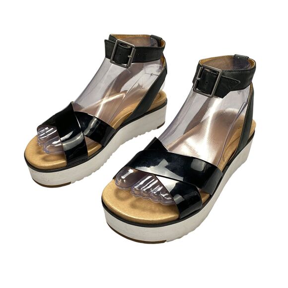 Ugg Tipton Patent Leather Platform Sandals Womens Size 6 Us Black - Picture 14 of 16